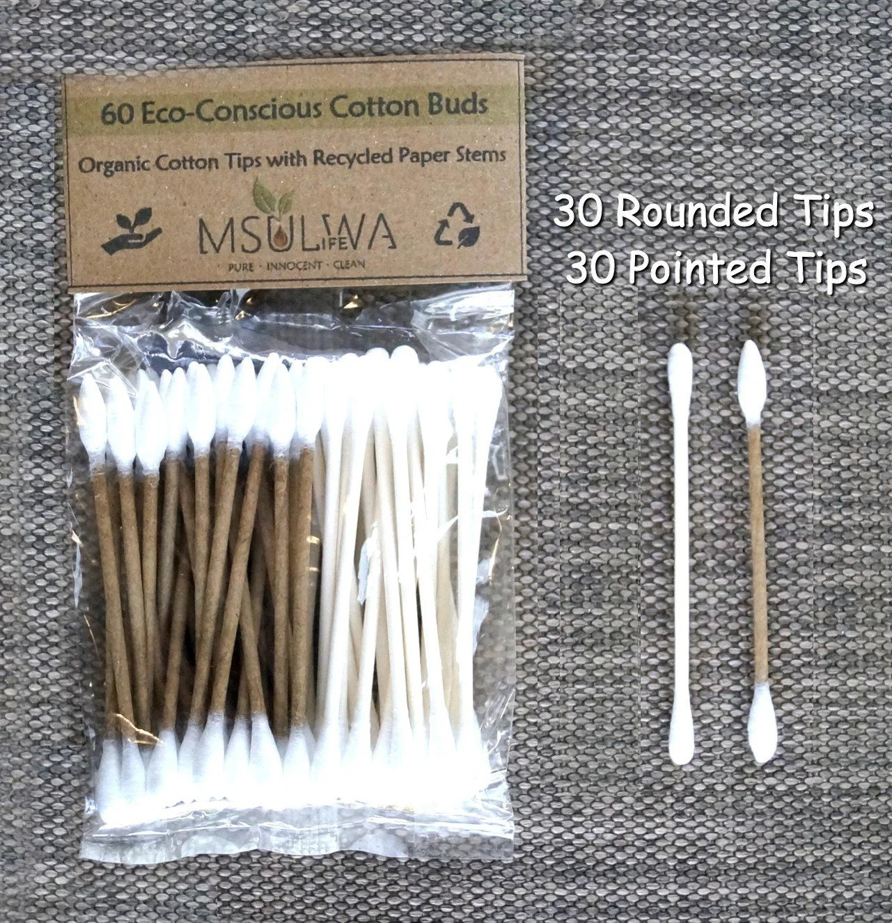 Cotton Buds (Organic Tips with Recycled Paper Stems)